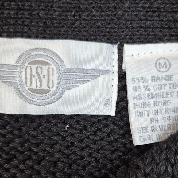 Vtg Y2K 90s DSC Cotton Black Cardigan Big Iridescent Beaded Buttons Sz M - Picture 5 of 5